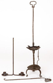THREE WROUGHT IRON LIGHTING DE