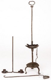 THREE WROUGHT IRON LIGHTING DE