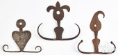 THREE WROUGHT IRON SKEWER HANG