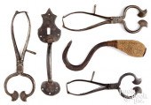 THREE WROUGHT IRON SUGAR NIPPE
