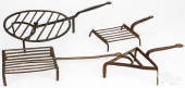 THREE WROUGHT IRON TRIVETS AND
