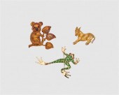 THREE YELLOW GOLD AND GEMSET C