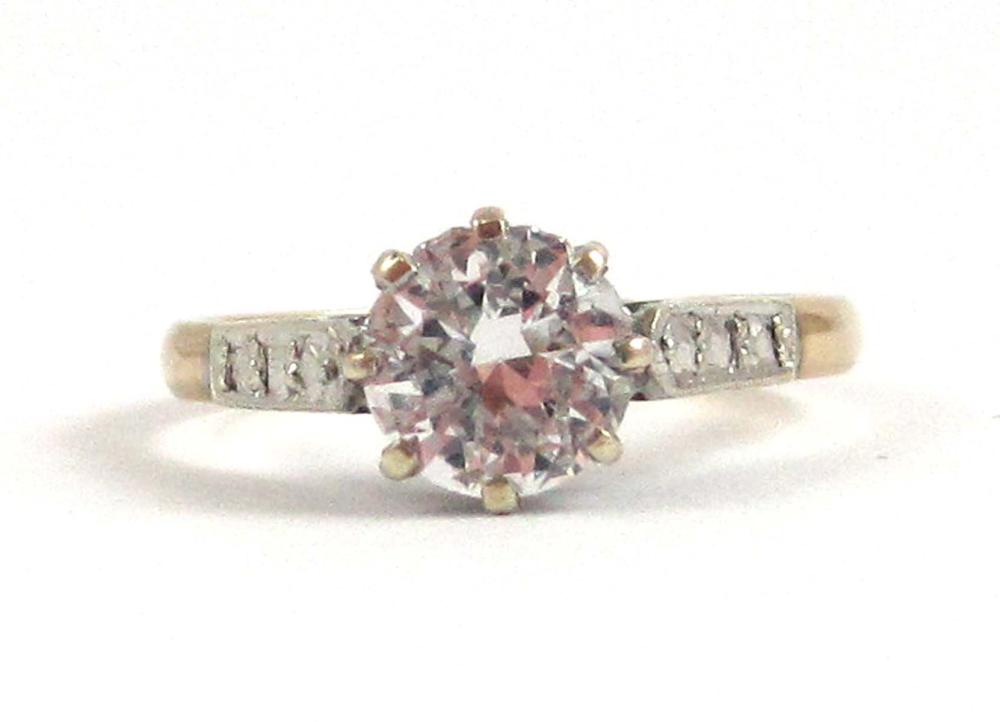 THREE YELLOW GOLD RINGS: 1.) 14K