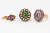 THREE YELLOW GOLD RINGSThree Y