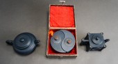THREE YIXING WARE TYPE BLUE GL