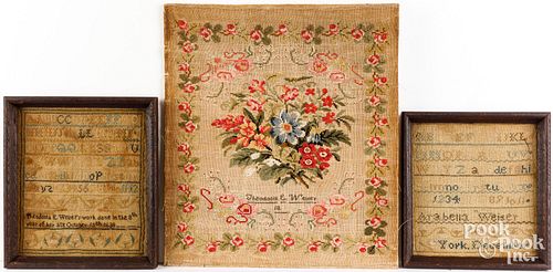 THREE YORK, PENNSYLVANIA SILK ON