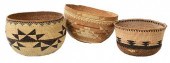THREE YUROK-KAROK-HUPA BASKETS