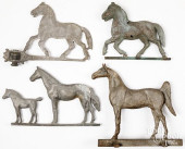 THREE ZINC AND ALUMINUM HORSE