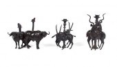 THREE ZOOMORPHIC CANDLEHOLDERS