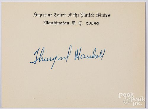THURGOOD MARSHALL, SIGNATURE ON A