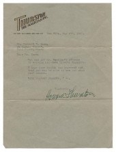 THURSTON, HOWARD. TYPED LETTER