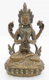Tibetan 19th Cent. Bronze Seat