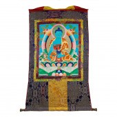 TIBETAN APPLIQU?D THANGKA Tibe