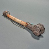 TIBETAN BONE ORNAMENT WITH SIL