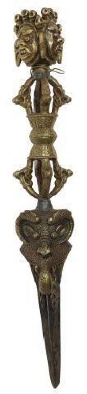 TIBETAN BRASS PHURBA RITUAL DA