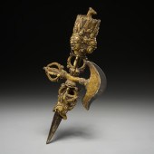 TIBETAN BRONZE AND IRON DORJE
