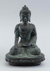 TIBETAN BRONZE BUDDHA LATE 19T