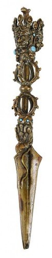 TIBETAN BRONZE CEREMONIAL DAGG