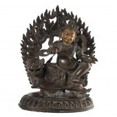 TIBETAN BRONZE FIGURE OF JAMBH