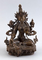 TIBETAN BRONZE FIGURE OF TARA