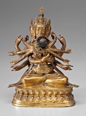 Tibetan bronze of Guhyasamaja,