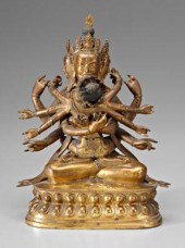 Tibetan bronze of Guhyasamaja,