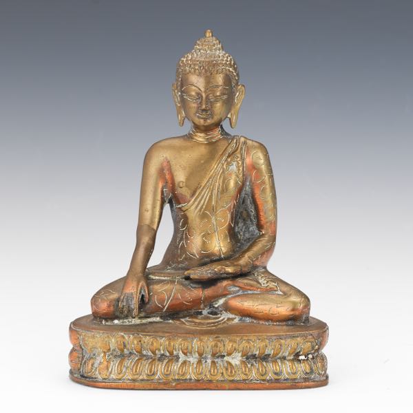 TIBETAN BRONZE OF SHAKYAMUNI BUDDHA
