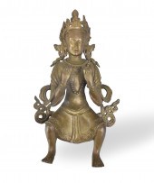 TIBETAN BRONZE SEATED BUDDHA F