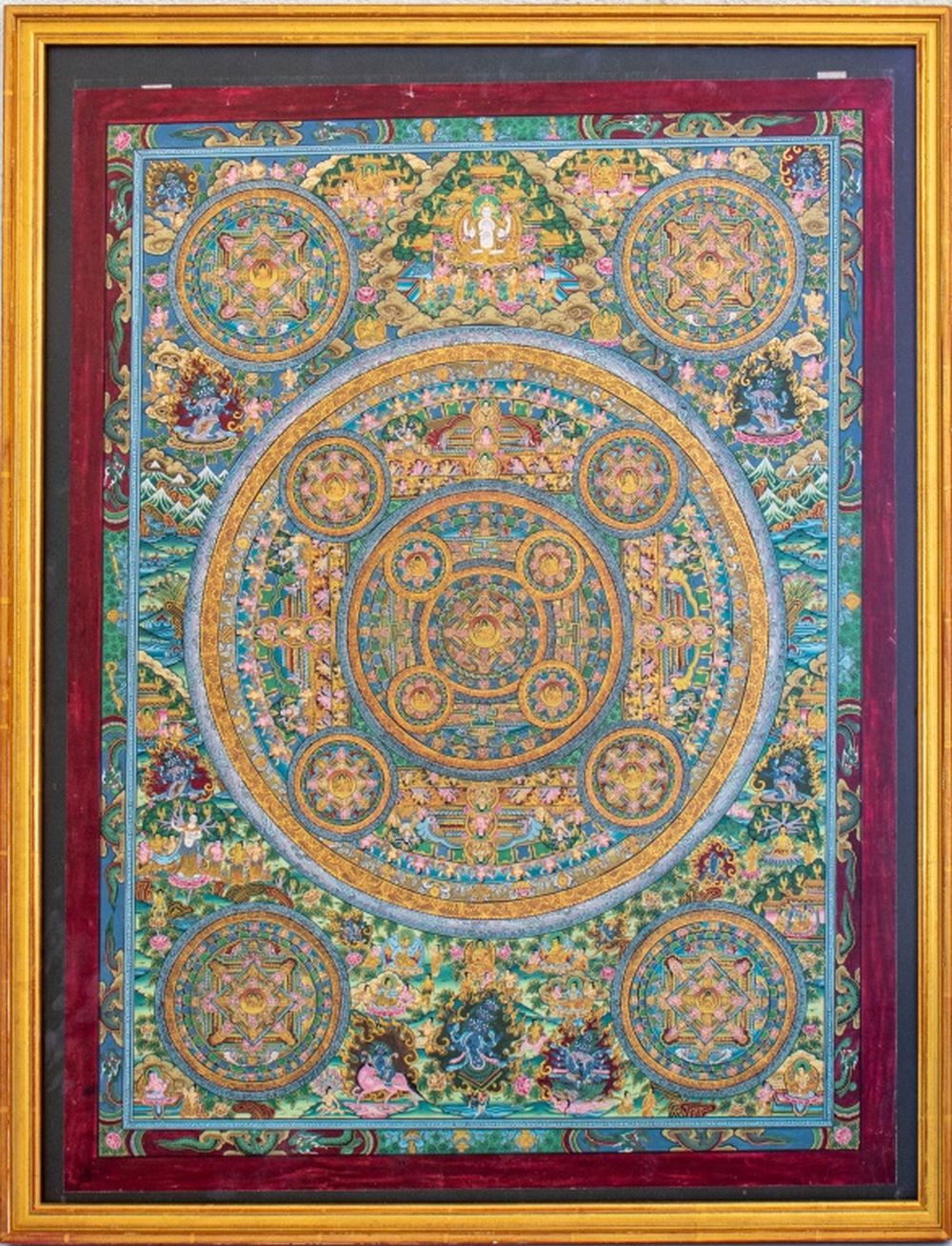 TIBETAN BUDDHIST GILT PAINTING