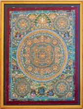 TIBETAN BUDDHIST GILT PAINTING