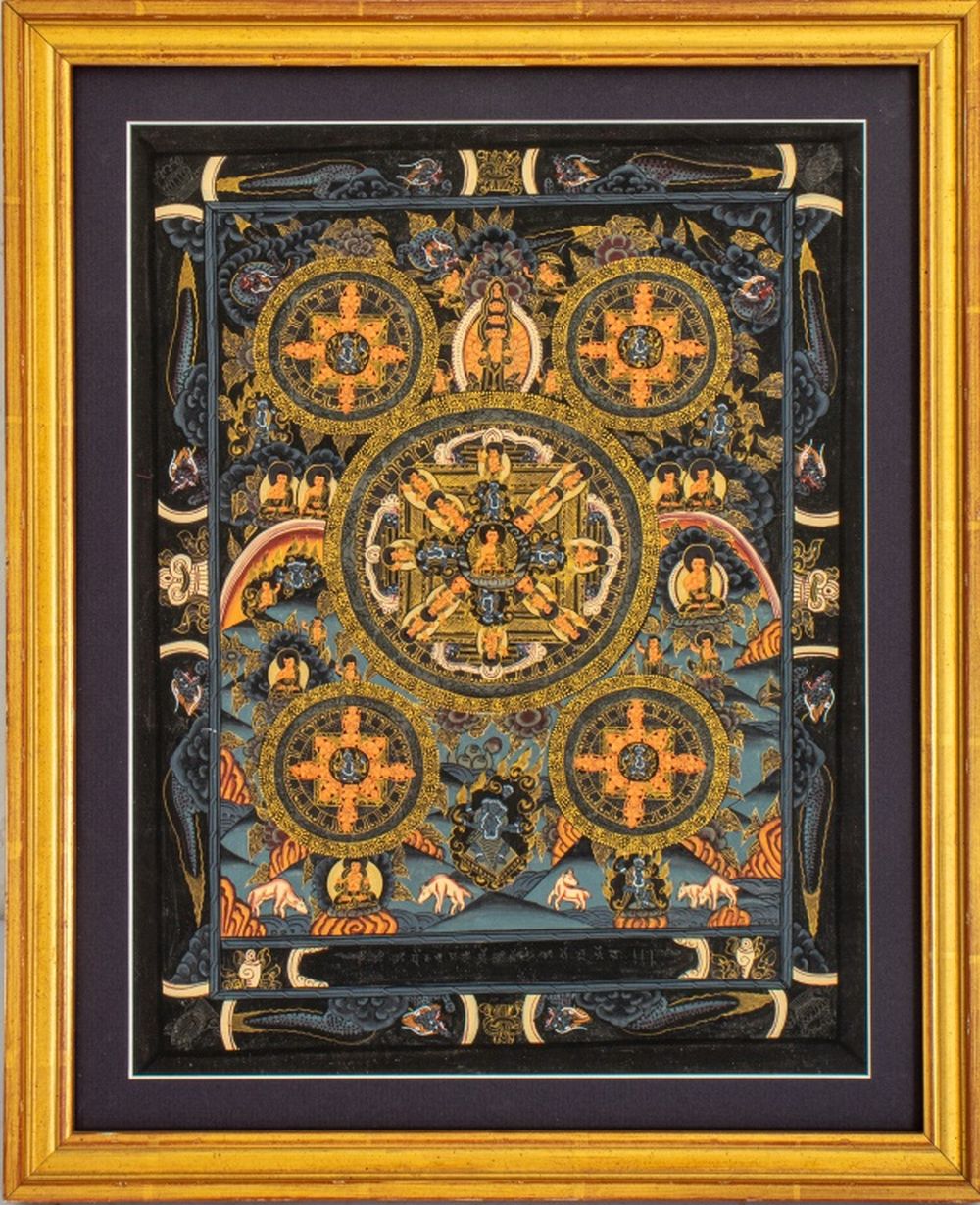 TIBETAN BUDDHIST GOUACHE PAINTING