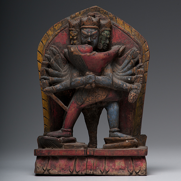 Tibetan Carved Deity Tibetan a