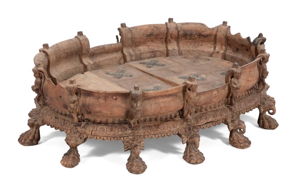 TIBETAN CARVED HARDWOOD PILLOW