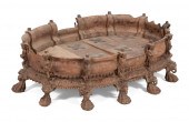 TIBETAN CARVED HARDWOOD PILLOW