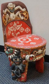 TIBETAN CARVED POLYCHROME PAIN