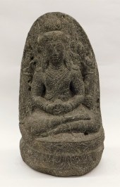 TIBETAN CARVED SCHIST PARVATI
