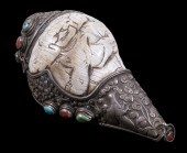 TIBETAN CHANK OR CONCH SHELL H
