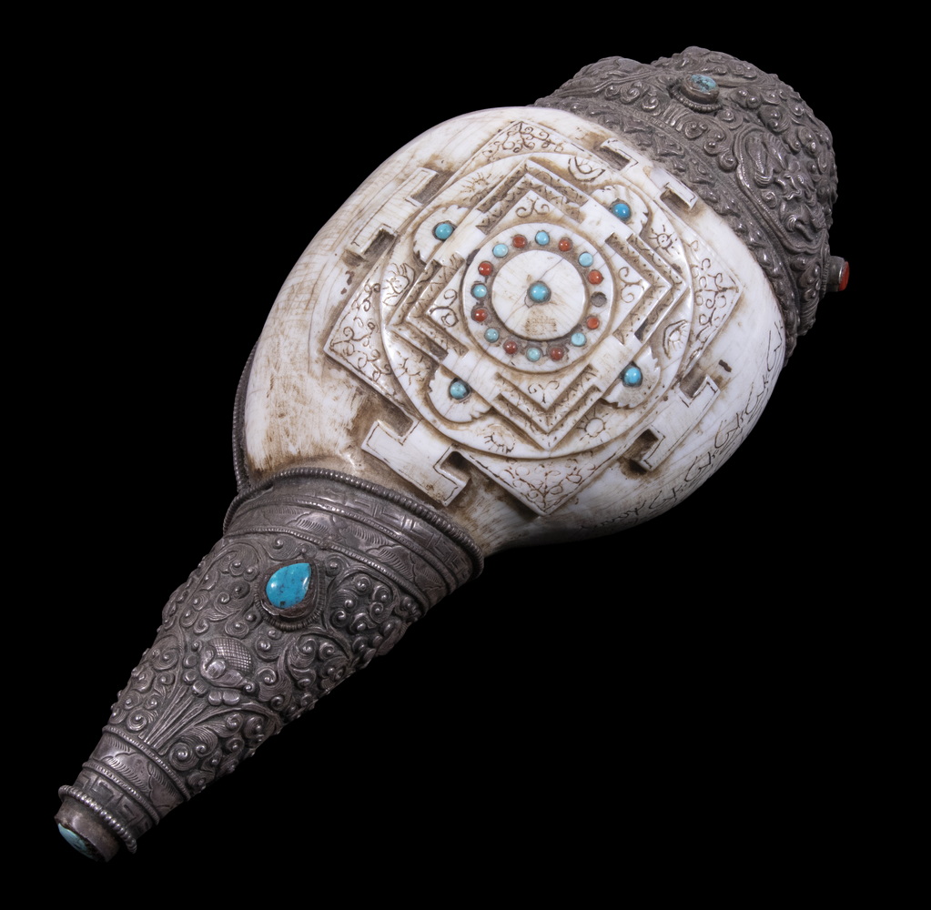 TIBETAN CHANK OR CONCH SHELL