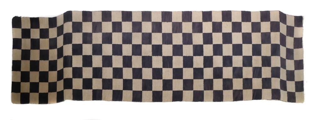 TIBETAN CHECKERBOARD RUG EARLY 20TH