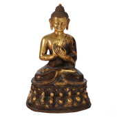 TIBETAN CHINESE GILT BRONZE TE