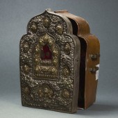 TIBETAN COPPER GAO BOX/SHRINE
