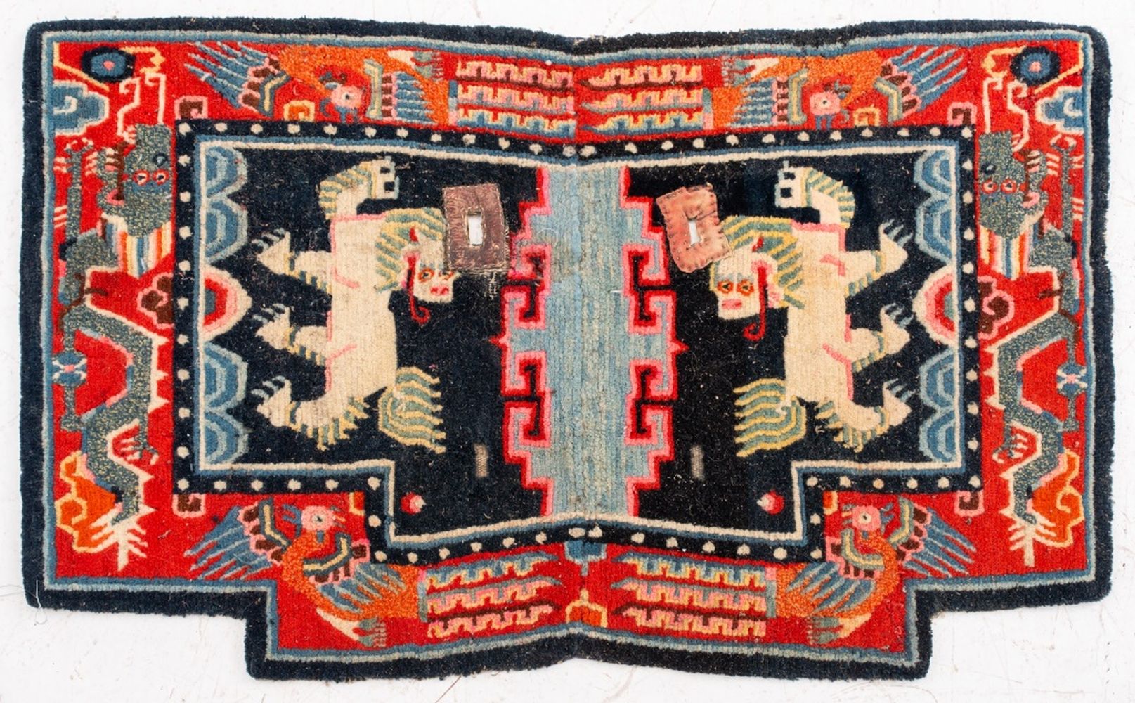 TIBETAN DRAGON SADDLE RUG, 37.5"