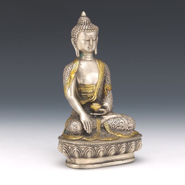 TIBETAN GILT AND SILVER TONE