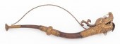 TIBETAN GILT BRASS DRAGON FORM