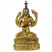 TIBETAN GILT BRONZE BUDDHIST F