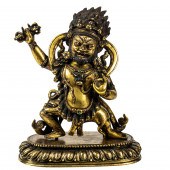 TIBETAN GILT BRONZE FIGURE OF