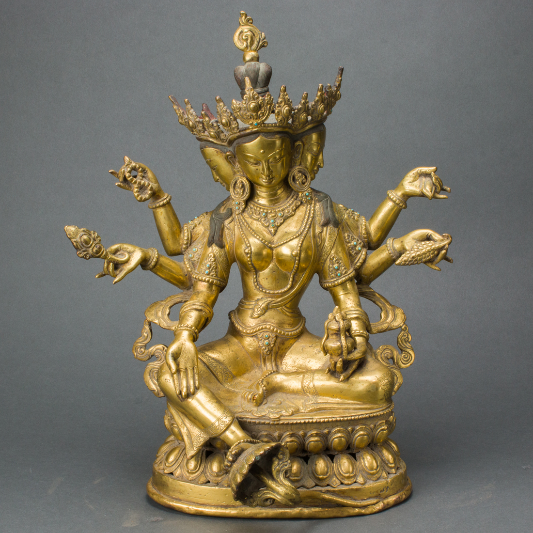 TIBETAN GILT BRONZE FIGURE OF THE