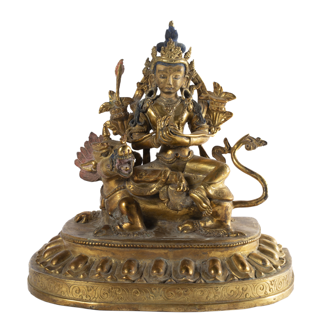 TIBETAN GILT BRONZE FIGURE OF