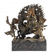 TIBETAN GILT BRONZE FIGURE OF