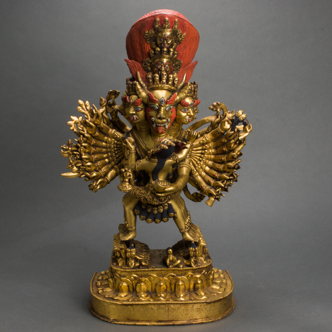 TIBETAN GILT BRONZE FIGURE OF